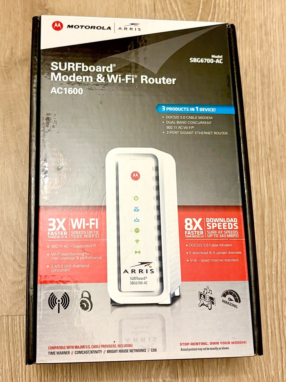 Motorola ARRIS SBG6700-AC SURFboard Modem & Wi‑Fi Router Combo